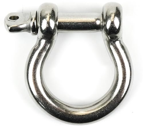 DAUMLINK® 2 ganci tondi, ricci, materiale in acciaio inox A4/Aisi 316 (2 pezzi), collegamento di catene o lampade ad occhielli (10 mm)