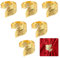 Kasoud Leaf Napkin Rings, 6PCS NapkinRings, Foliage NapkinRings, Party NapkinRings for Wedding Party Table Setting Table Decoration (Gold, Standard)