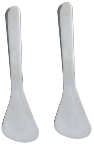 Gogogmee 2pezzi Mini Spatola Cosmetica in Metallo Per Massaggio Occhi e Applicazione Crema Viso Strumento Skincare Portatile Leggero Per Massaggiare e Applicare Lozione Coperchio Trucco