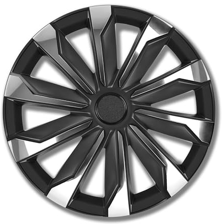 Petex Radkappe 17 Zoll Radzierblenden Satz schwarz silber RB563517
