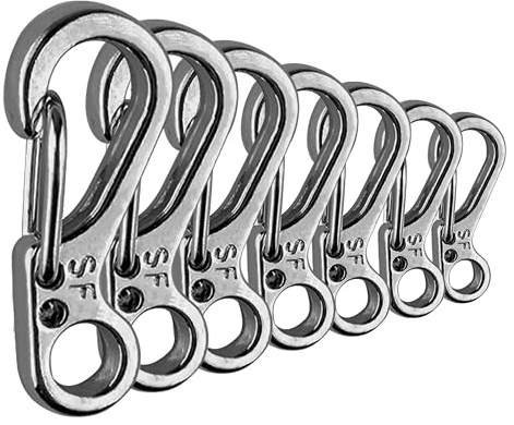 CZ Store®- Mini-Karabiner | 10 STK Heavy Duty, 15kg Kapazität - Karabinerhaken aus Zinklegierung, für Camping, Wandern, Outdoor, Survival – GRAU