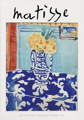 SGFGAD FHYWQ Henri Matisse Poster Henri Matisse Canvas Painting《Rhododendron Blue Carpet》Abstract Wall Art Picture Matisse Prints For Home Decor 50x70cm Unframed