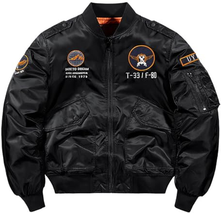 BININBOX Fliegerjacke Herren Stehkragen Bomberjacke Herbst Winter