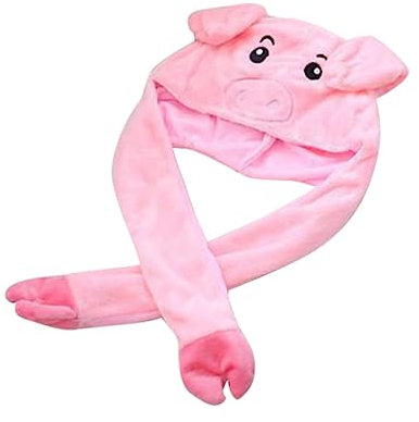 Gogogmee Plüschspielzeug Mit Cartoon-tier Schwein Bewegliche Ohren Mütze Weiches Plüschspielzeug Für Jungen Mädchen Und Erwachsene