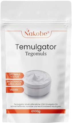 Temulgator – Emulsionante vegetale O/W per cosmetici fai da te e cura della pelle – Tegomuls – Texture piacevole – Perfetto per creme