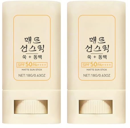 2PCS Matte Sunscreen Stick SPF 50 PA++++, Korean Sunscreen SPF 50 for Face & Body, Waterproof Suncream, UV Protection Sunblock Stick, Moisturizing Sun stick, Korean Skincare for All Skin Types