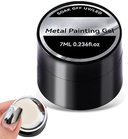 Smalto Gel Metallizzato Gel Dipinto 3D Riflettente Lucido | Smalto Argento Metallico Vernice Riflettente Ad Alta Lucentezza Con Effetto Disegno 3D Brillante Per Manicure