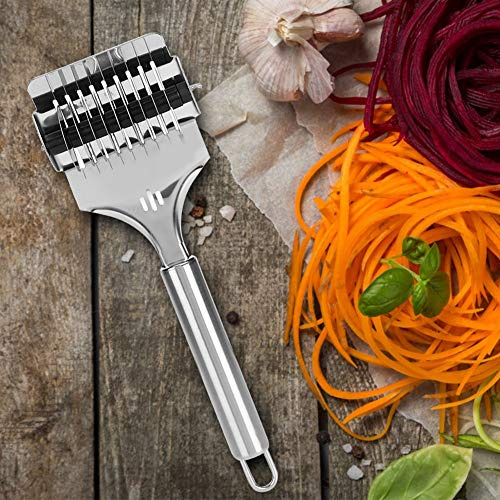 KIMISS Cortador de Masa de Rodillo de Fideos de Acero Inoxidable para una Fácil Cocción de Cocina - Cortador de Fideos Manuales Versátiles para Pastas, Verduras y Más