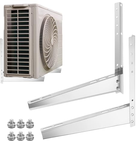 Soporte de aire acondicionado – Soporte para unidad de ventana – Soporte ajustable robusto de acero inoxidable para instalación de pared apartamento dormitorio casa