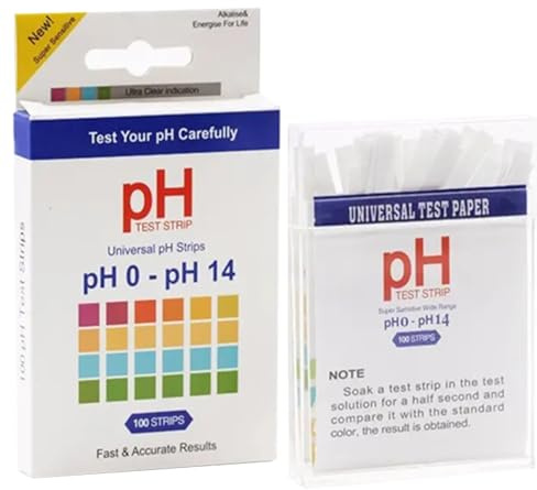 TQEBWUS 200 Stück Wasser PH Teststreifen Kit PH Streifen Für Urin Und Speicheltests, PH 0-14 PH-Testpapier, PH Wert Teststreifen, PH Indikatorstreifen Vierfarbiges Säure Basen Teststreifens, Lackmusp