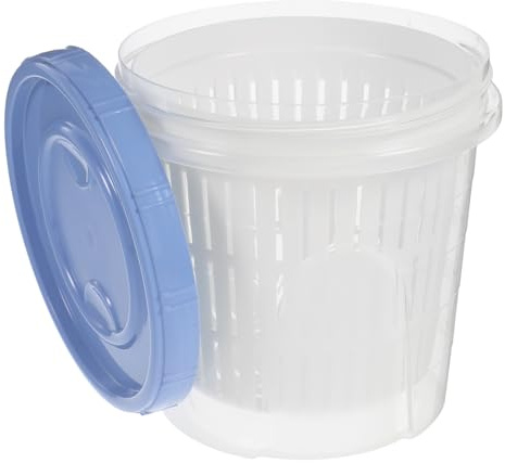MAGICLULU Bote de Aceitunas con Escurridor, Tarro de Fermentación PP Azul 1 | Recipiente de Fermentación con Filtro, Drenaje Fácil y Cierre Hermético, para Frutas y Encurtidos