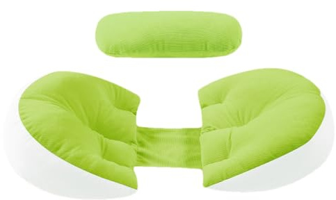 Almohada de embarazo, almohada de apoyo para maternidad, cojín transpirable para embarazo, almohadas laterales para dormir en el vientre, almohada de apoyo con funda extraíble para futuras madres