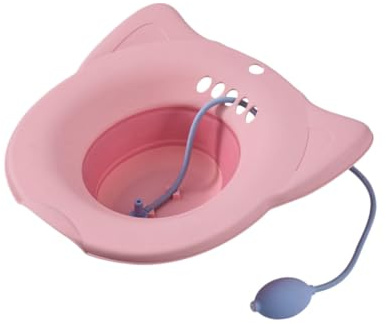 TOGEVAL Kompaktes Sitzbad und Ergonomischer Kurve Premium Sitzbad mit Loch Design aus Langlebigem Pp und Tpr für Schwangere und Senioren für Toiletten Wochenbettpflege
