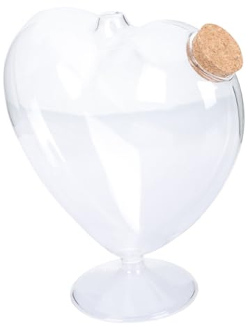 Uonlytech Bocal Verre Forme Cœur Transparent Pot à Bonbons et Snacks Verre Robuste pour Cuisine et Décoration Récipient Sécurisé pour Fruits Secs et Thé Contenant Polyvalent pour Stockage
