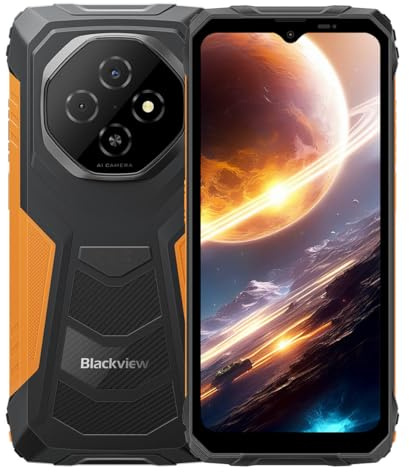 Blackview Fort 1 Outdoor Smartphone 4/128 & 6/256GB, Android 15, 6,56 HD+ IPS, 10000mAh, Dual 4G LTE, 16MP+8MP, Dual SIM, NFC, FM, OTG (Orange, 4, GB)
