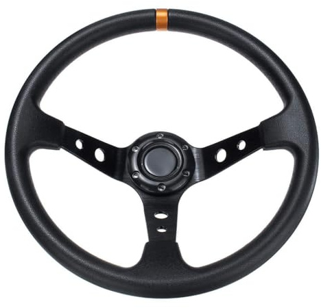 Volante Sportivo Auto,Volante da Corsa Volante Da Corsa Universale 350mm Modificato PU Ruote Dello Sterzo Della Dell'automobile Del Di Alluminio