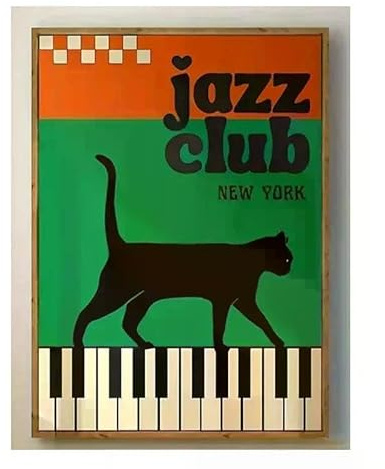 Leinwanddruck Jazz Club New York Vintage Musikclub Wohnbild Wandbild Wandkunst