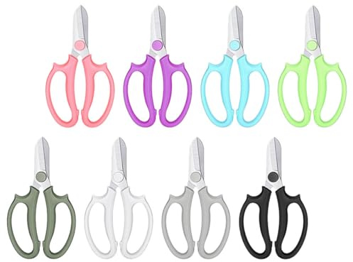 UPKOCH Ciseaux à Fleurs de Jardin 8 Pièces Multicolores, Coupe-feuilles et Sécateur à Branches Manuels, Outils Professionnels pour Taille, Composition de Fleur et Verger, Accessoire