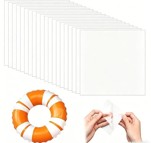 20 Piezas Reparación de Parches para colchones Inflables Autoadhesivos Transparentes Impermeable TPU Parches 3.46 x 3.46 Pulgadas Reparación de Piscina Pegatinas para Juguetes Inflables Toldos Botes