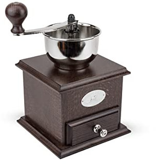 Moulin à café manuel en bois couleur chocolat 21 cm