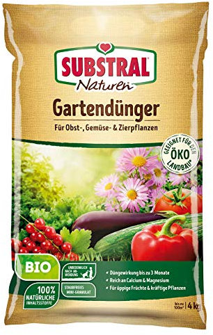 Substral Naturen Bio Gartendünger, natürlicher Universaldünger für Obst- Gemüse- und Zierpflanzen, plus Magnesium, 4 kg