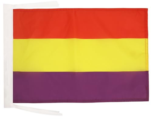 AZ FLAG Drapeau Espagnol Républicain 45x30 cm Polyester 100D Cordelettes | Usage intérieur et extérieur Drapeau décoratif de l'Espagne républicaine coutures doubles et bords renforcés