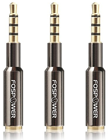 FosPower OMTP 3.5mm Klinkenstecker auf 3.5mm Buchse Adapter - 3 Stück | Aux Stereo Audio Klinken Konverter Verlängerung mit Vergoldete Kontakte für Kopfhörer, Headset, Lautsprecher, und Smartphone