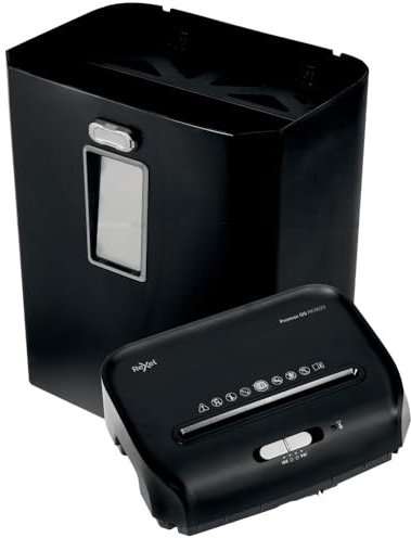 Rexel Promax REX623 Aktenvernichter für persönliche/geschäftliche Zwecke, Partikelschnitt, Manueller Einzug, 23L Abfallbehälter, 6 Blatt Kapazität,, Schwarz, 2101340A