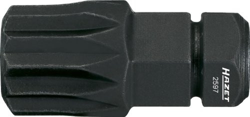 HAZET Bit 2597-02, 5/16 Zoll (8 mm) Sechskant, Innen Vielzahn Profil XZN | Antrieb 5/16 Zoll (8 mm) Sechskant massiv, Abtrieb Innen Vielzahn Profil XZN, Sechskant-Antrieb ISO 1173 C8 (5/16″), 9 g