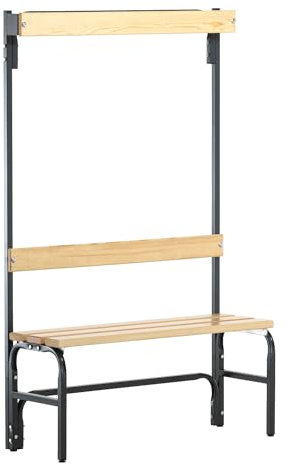 Sypro | Umkleidebank mit Hakenleisten | einseitig | 3 Haken | 1015 mm | anthrazit