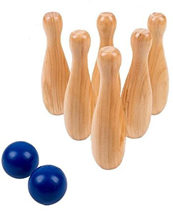 MGM Grand- PLANÈTE Bois Bolos-FSC-048060Z-De 2 a 6 Jugadores-Beige Niños Mesa Habilidad-Juego al Aire Libre-21 cm x 18 cm-A Partir de 5 años, Color Madera, 20 cm (CHINATOYS 048060Z)
