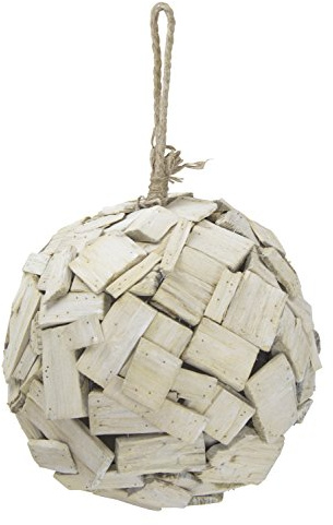 DECOLINE Dekokugel aus Holz Ø 35cm weiß