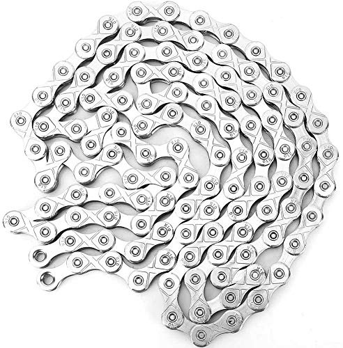 VGEBY Fahrrad Kette, Fahrradkette 10fach 116 Glieder Stahl 10 Fach Rennrad Mountainbike Kettenersatzketten Ultraleicht Fahrradketten für Fahrrad Geschwindigkeitsketten Fahrräder Und Ersatzteile