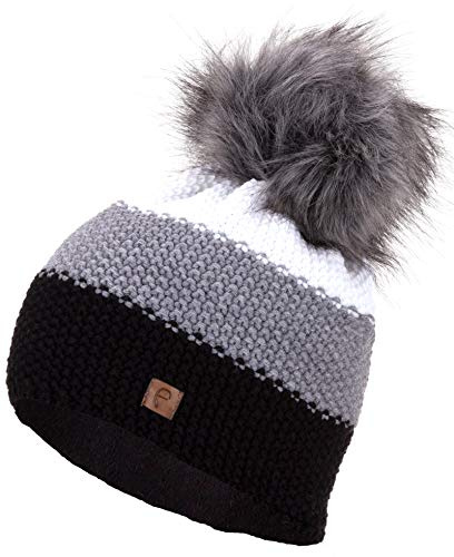 Faera Wintermütze Damen Mütze warm gefüttert Mädchen Bommelmütze Fleecefutter Winter Strickmütze Beanie Herren 35
