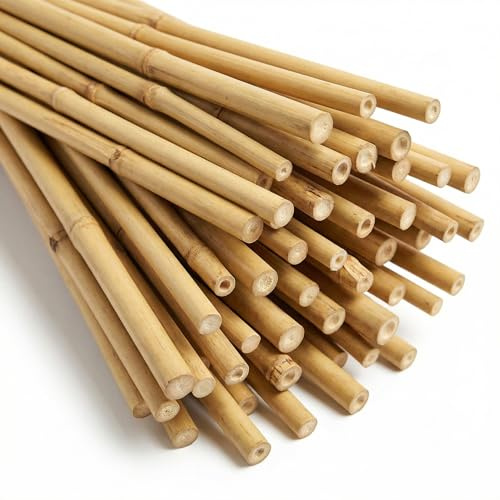 bellissa Bambusstäbe Rankhilfe Bambusstangen 10er-Set Bambusholz 180 cm | Pflanzenstütze für Rankpflanzen, widerstandsfähige Pflanzstäbe aus Holz für Garten & Balkon