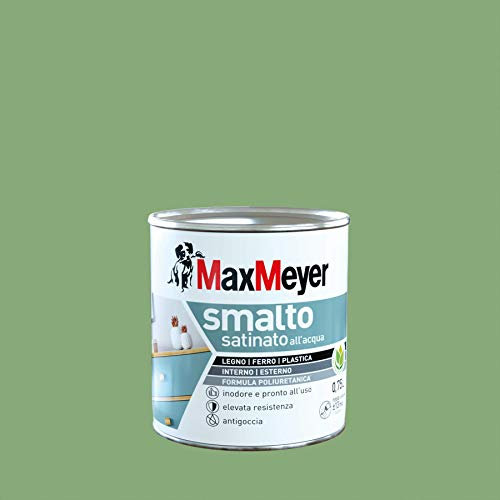 Maxmeyer Smalto All'Acqua Poliuretanico Satinato Verde Cina 0,75 L