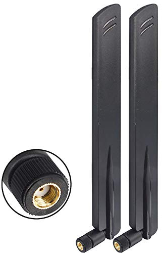 YILIANDUO WiFi Antenne 2.4GHz Antenne 10dBi Omnidirektionale MIMO RP-SMA Stecker WLAN Antenne für WiFi Card Wirelesse WiFi Router Bluetooth MEHRWEG 2 Stücke