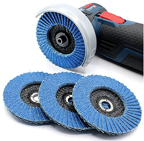 5 dischi lamellari 76 x 10, grana 120, adatti per smerigliatrice angolare a batteria GWS, PWSA, Bosch, XCEED, Worx, BTI, Parkside, acciaio inox e legno