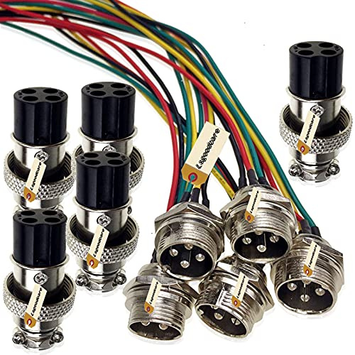Lsgoodcare GX16-4pin männlich Aviation Connector Power Electrical Terminal Wire Line Buchse mit 20Awg 7.87Inch Kabel & 16MM 4Din Female Air Plug Buchsen