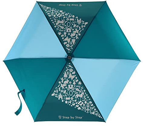 Step by Step Regenschirm, Magic Rain Effect, Doppler für Kinder, inkl. Farbwechsel, Tasche und Handschlaufe, für die 1. bis 4. Klasse