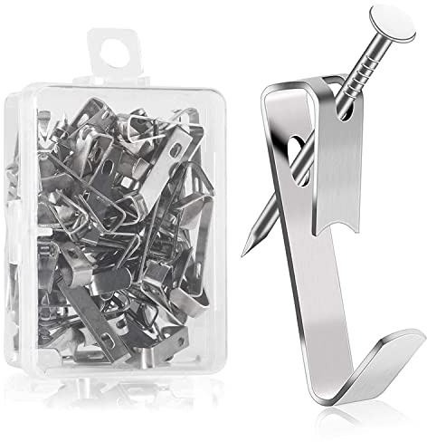 Picture Hanging Hooks with Nails, 30 lbs Heavy Duty Wall Hooks Picture Hangers for Hanging Frames Mirrors Paintings, Silver 80 pcs