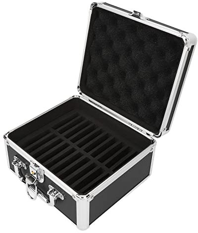 Dpofirs 2,5-Zoll-Festplatten-Aufbewahrungsbox, Wasserdichter Festplatten-Tragetasche mit 20 Einschüben und Sicherheitsschloss