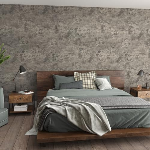JSEVEM 40CM×15M Hellbraun Grau Verdickte Tapete in Großen Rollen Graue Betonoptik Selbstklebend Beton Tapeten Selbstklebende Wand Wohnzimmer Badezimmer Vinyl Matt 3d Effekt Klebefolie Möbelaufkleber
