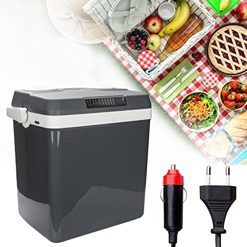 Vigevee 32 Liter Elektrische Kühlbox, Tragbarer Mini-Kühlschrank 12 Volt und 230 Volt ECO Modus, Kühlbox Elektrischer WÄRMT & KÜHLT, Auto Kühlbox für Picknicks,Boot und LKW, Mit Kabel