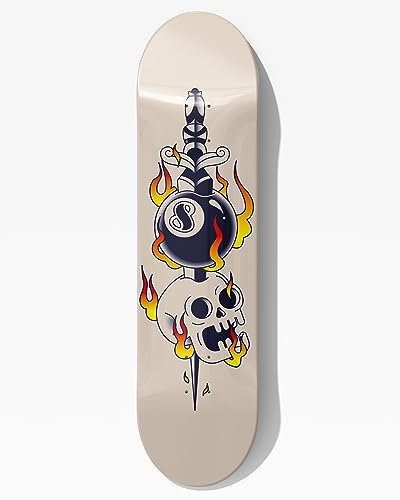 mubusi Skateboard Neotradionional 78,5x20 cm 8 Zoll - Wandhalterung Skate Board Deko - Geschenk für Kinder, Junge und Erwachsene