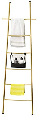 M-TOP Deckenleiter, 1,5 m, rustikal, dekorativ, Leiterregal, freistehender Handtuchhalter, Leiter, Edelstahl, Wäscheständer, Deckenständer, Ständer für