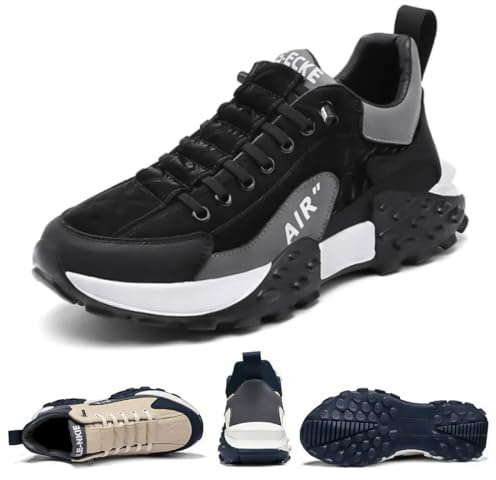 Chaussures orthopédiques confortables pour homme, imperméables, Air AIP, pour marcher, chaussures confortables, larges, chaussures neutres pour la course, Noir , 40 EU