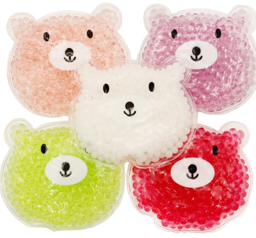 Coldcool 5 Pcs Ice Pack Cold Compress for Kids, Ice Packs for Injuries Reusable Hot Cold Compress Kids Ice Packs for Child Pain Relief, Swelling, Bruise, Fever