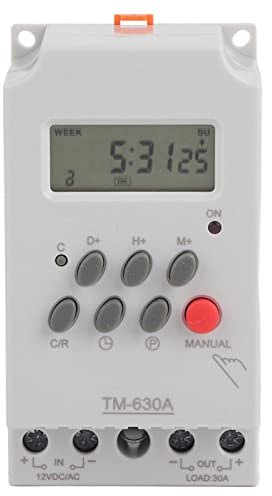 Sunicon TM630A 12V DC o AC220V Mini LCD Digital Microordenador Control Temporizador de Potencia Interruptor (DC12V)