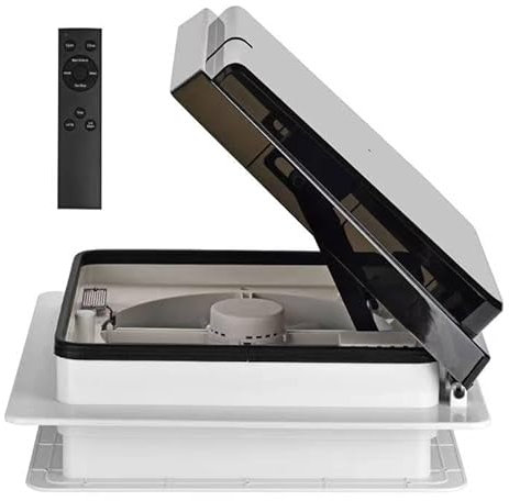 OstarkDom Dachventilator für Wohnmobile, Dachluft, ultra-niedriger Geräuschpegel, reversibel, mit Regensensor, permanenter Ventilator mit automatischer Ebene für Wohnmobile